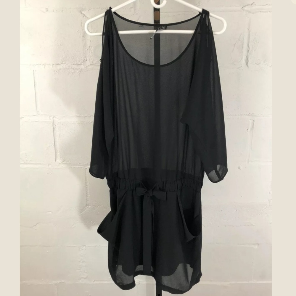 Anthropologie Potters Pot Black Sheer Dress